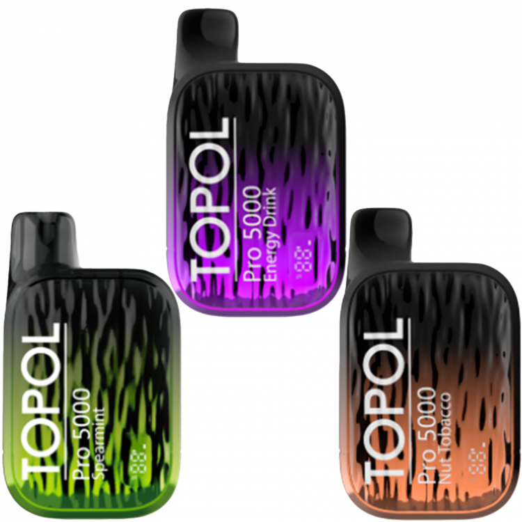 (М) Одноразовая электронная сигарета Topol Pro 5000 - Клубника Пина-Колада